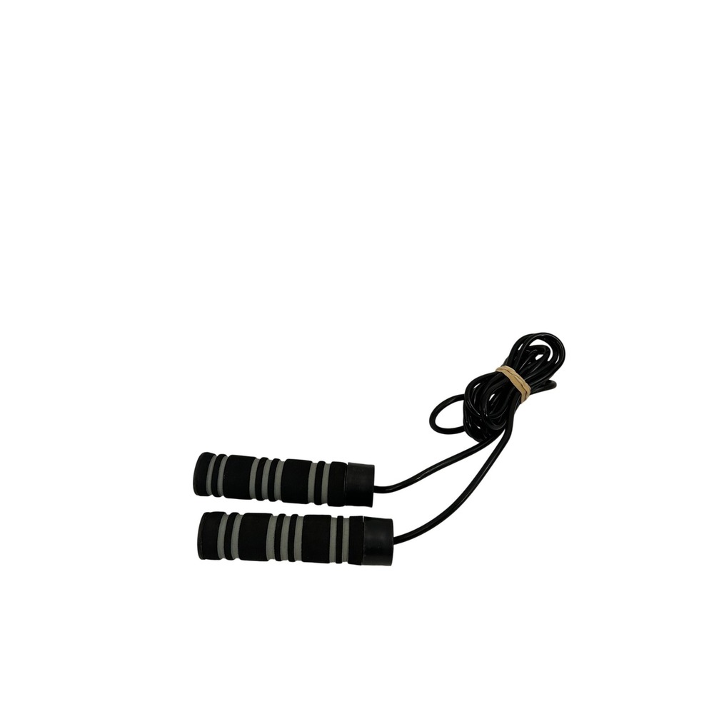 Gold's Gym Jump Rope OS Black Grey Foam Grip Speed Cord Fitness Unisex